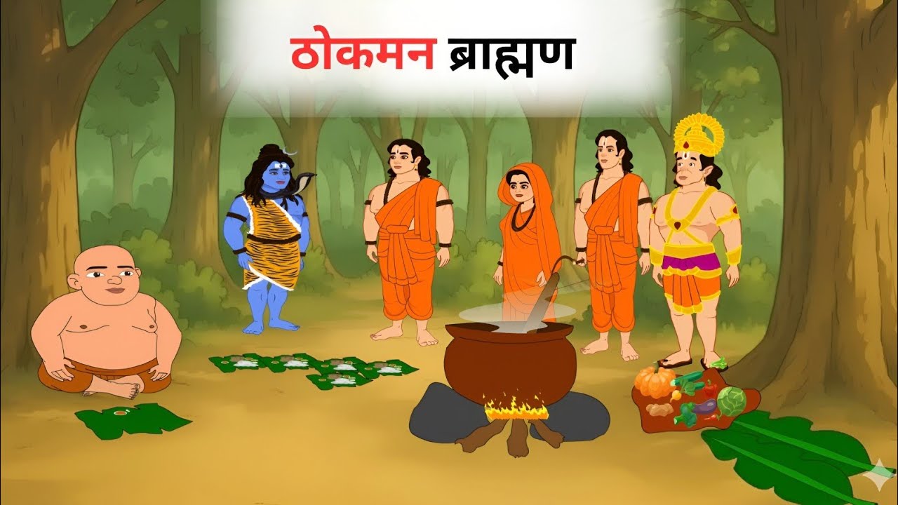 जब ठोकमन की रसोई खाने धरती पर उतरे सारे देवता! #moralstory #animation #cartoon #viral #love #story 
