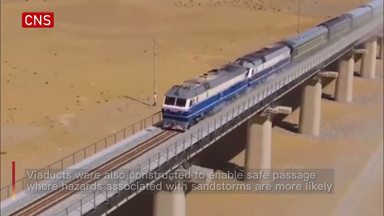 World's first railway loop line circling a desert put into operation