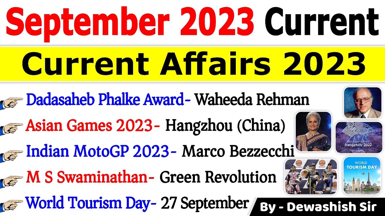 September 2023 Monthly Current Affairs | Current Affairs 2023 | Monthly Current Affairs 2023#current