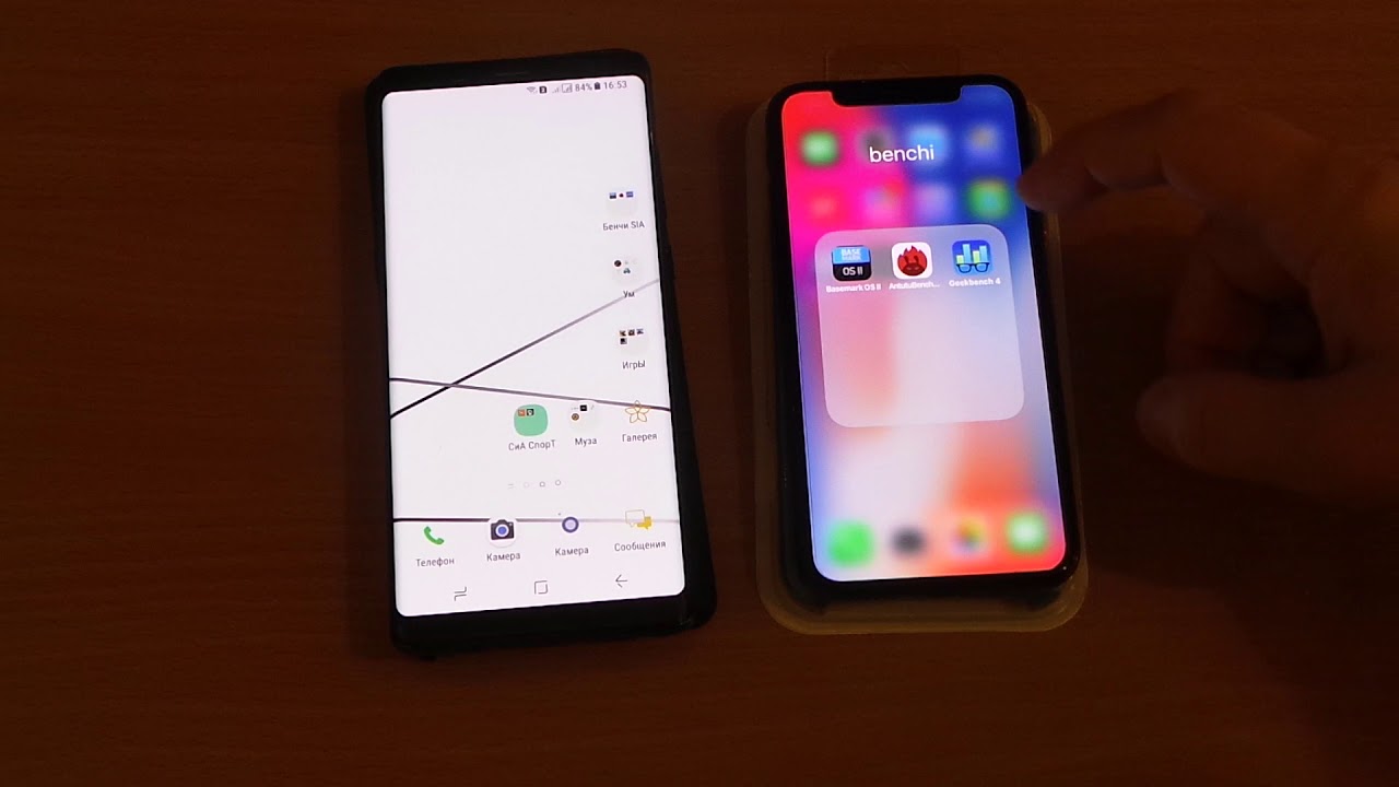 -sia- NOTE 8 -VS- IPHONE X У КОГО БЕНЧИ КРУЧЕ ?!! ))
