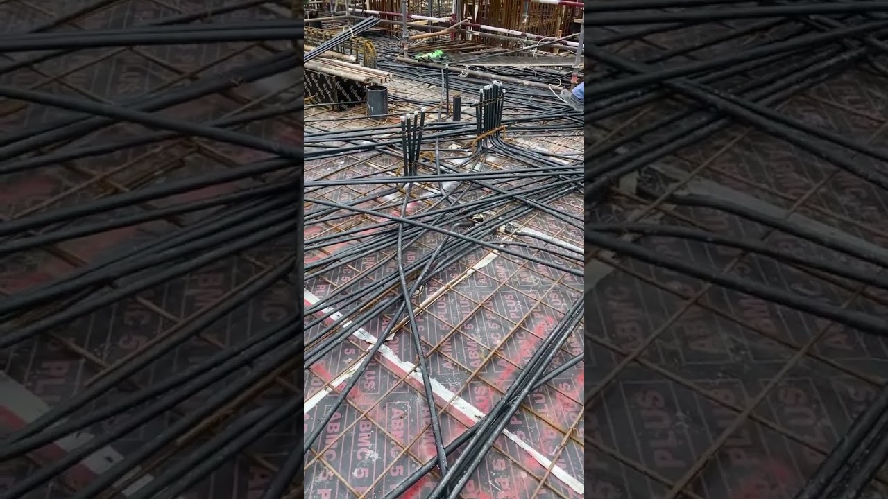 Electrical Conduit Piping In PT Slab. #shortvideo #shorts #dubai #construction