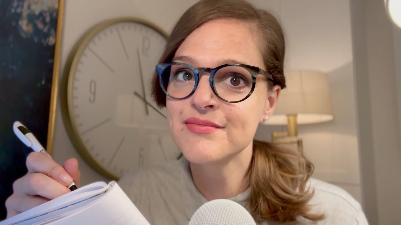 ASMR | ⏰ Your First Therapy Session (Whispered Roleplay) Writing, Ticking Clock, Personal Questions