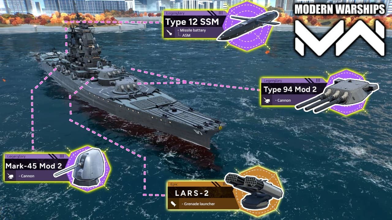 JS Yamato Aegis Atmost Fire Power Output / Modern Warships _ gameplay