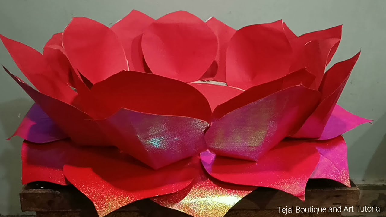 MAHALAKSHMI Decoration Ideas for Home/ Paper Lotus Base Eco friendly, Budget friendly BEST ideas