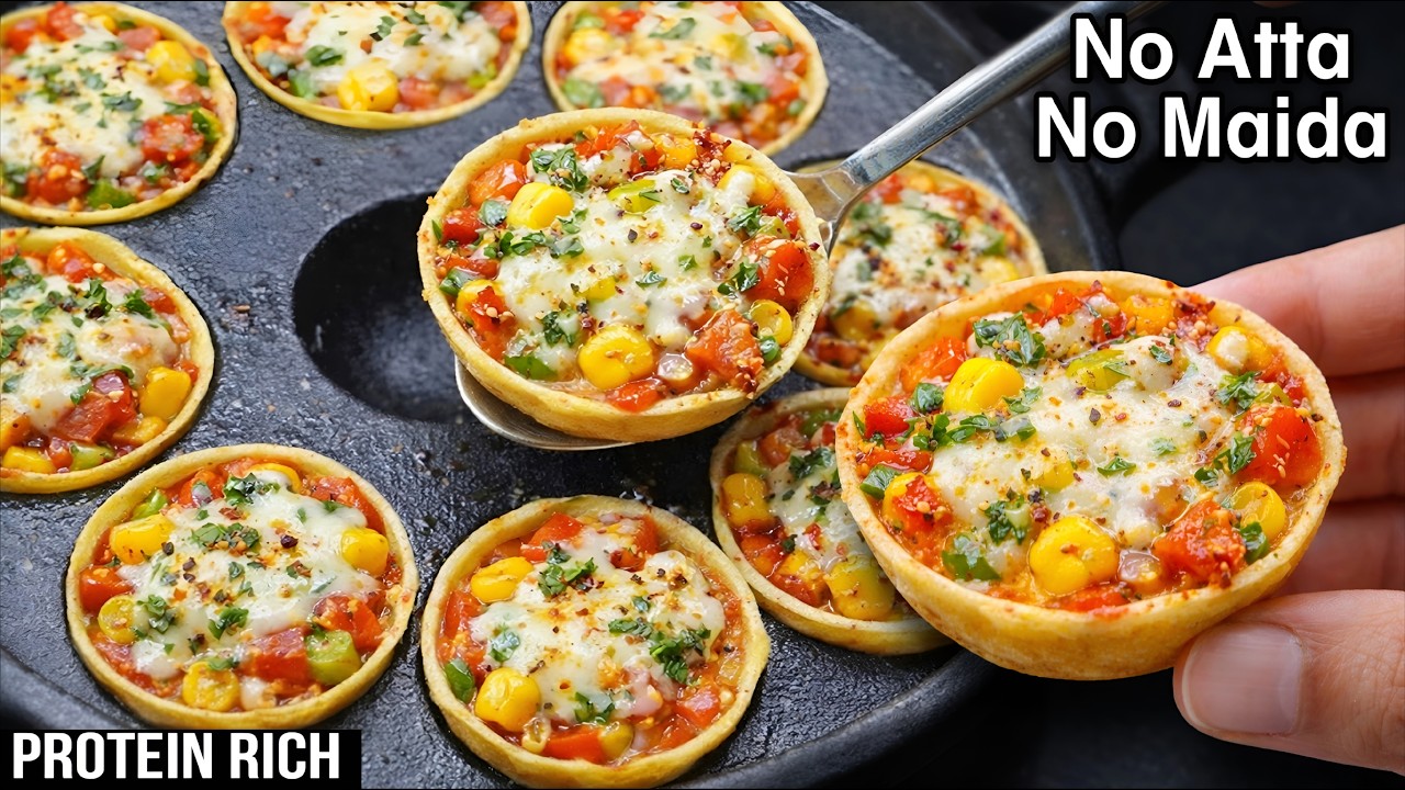 5 Minutes High Protein Pizza Bites | Healthy Kids Lunchbox Ideas | Tiffin Recipes | Breakfast Recipe