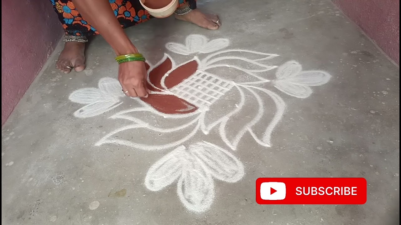 💐5*1 dots kutti kolam kampi kolam #simple kolam daily kolam easy kolam