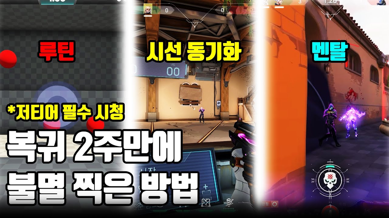 2년 6개월만의 복귀 후 2주만에 불멸 찍은 피드백과 루틴ㅣ발로란트 강의