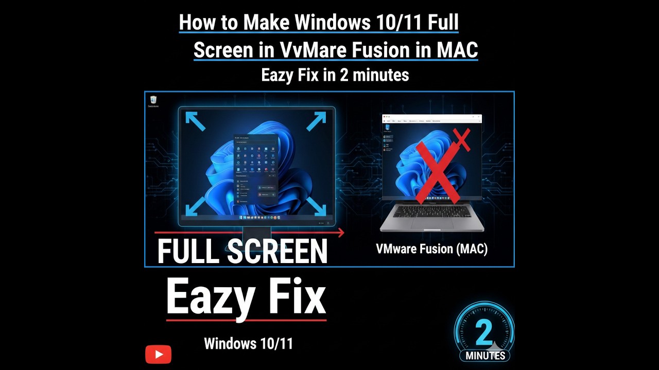 How to Make Windows 10/11 Full Screen in VMware Fusion in MAC - Eazy Fix in 2 minutes