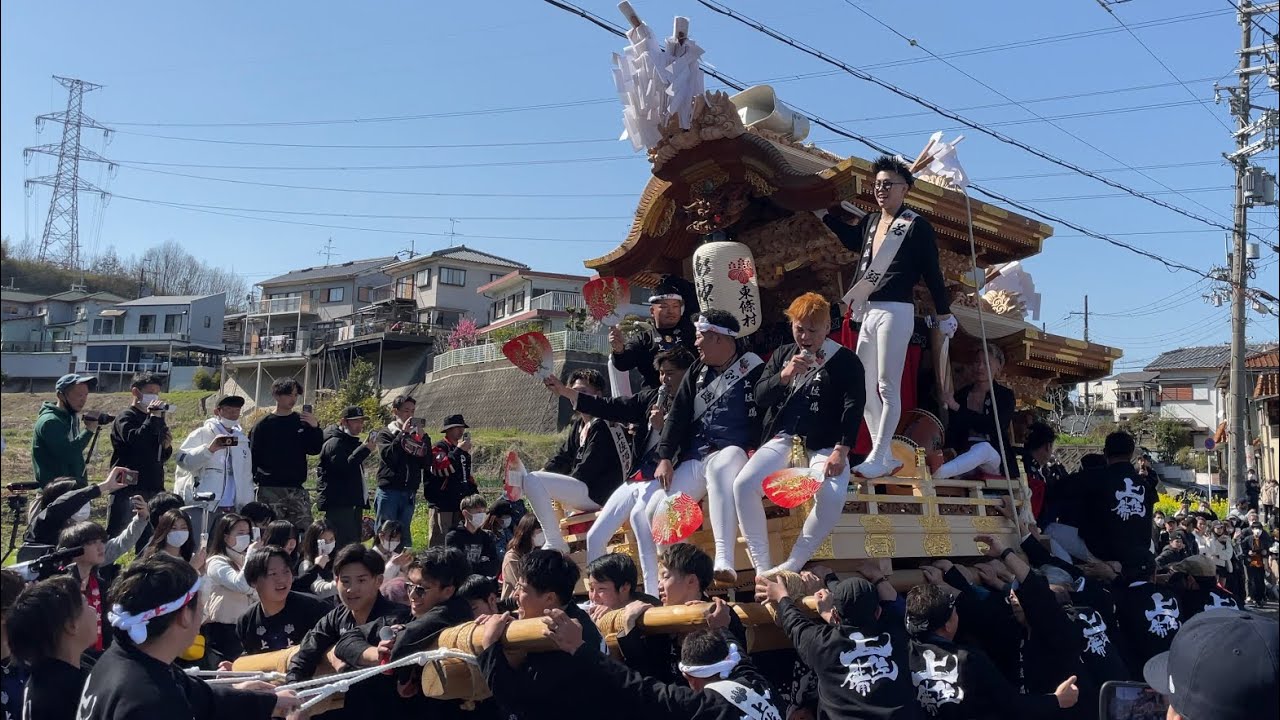 令和5年 上佐備だんじり 入魂式お披露目曳行 でんでん ローソン前