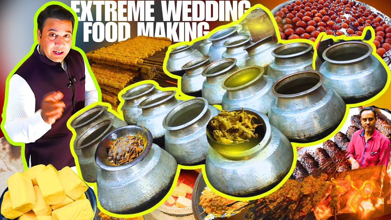 Extreme wedding food making at delhi  Nahari biryani, mutton  kebab, butter chicken  wedding food