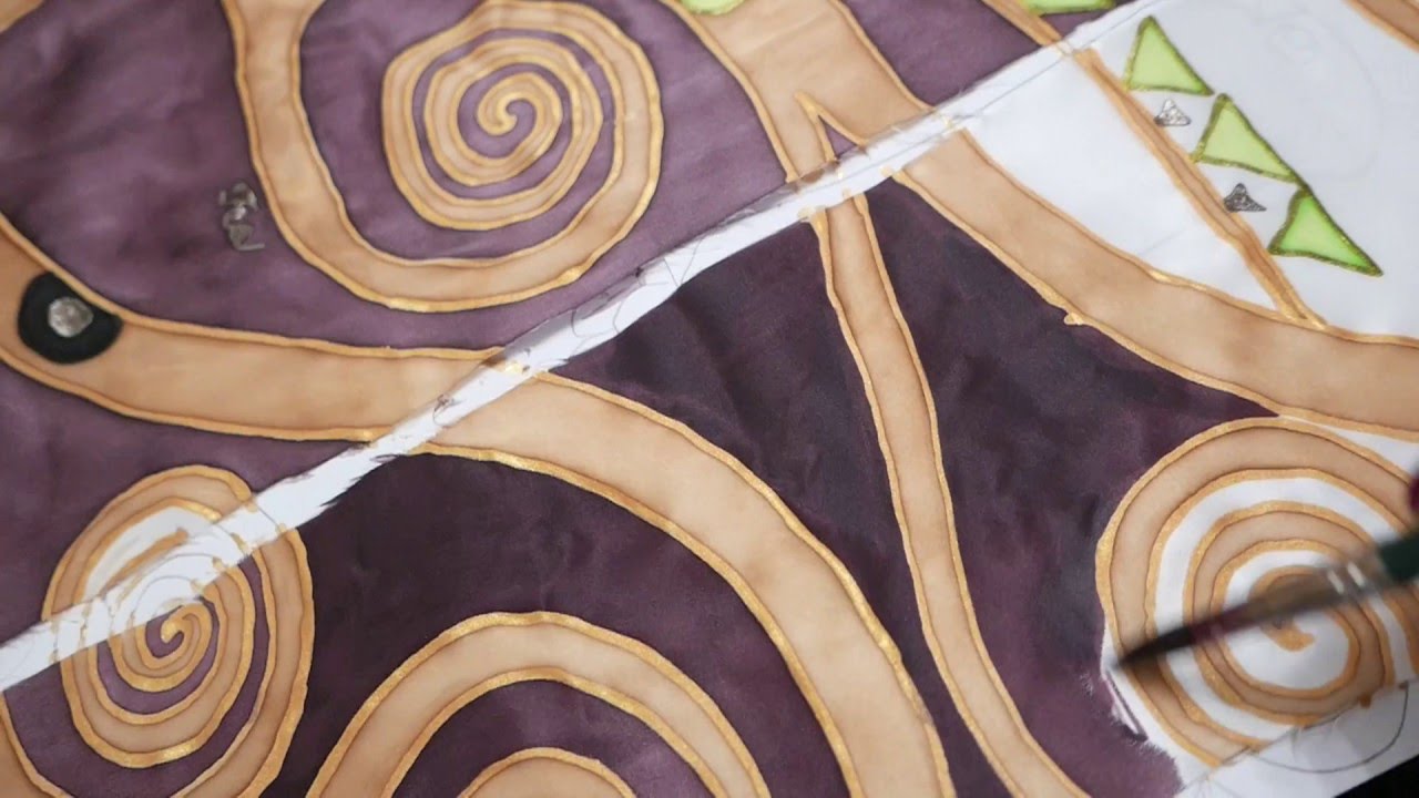 Making of hand painted one-of-a-kind silk dress