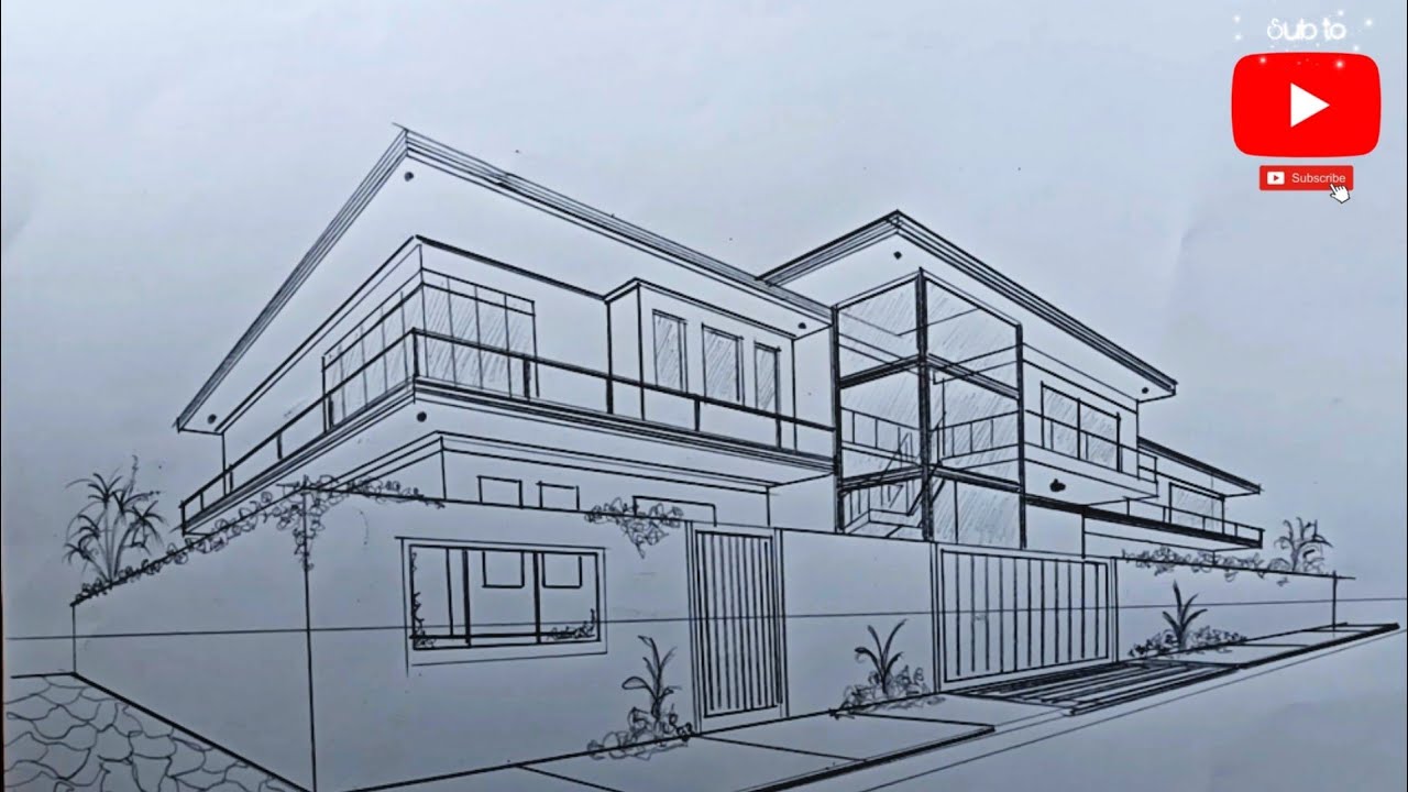 how to draw house in 2 point perspective#homestead