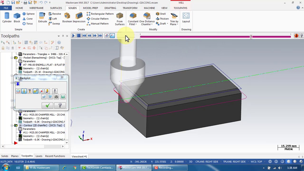 Mastercam - Gia công 2D: Chamfer/ Drill/ Engrave/ P6(Bài 10)