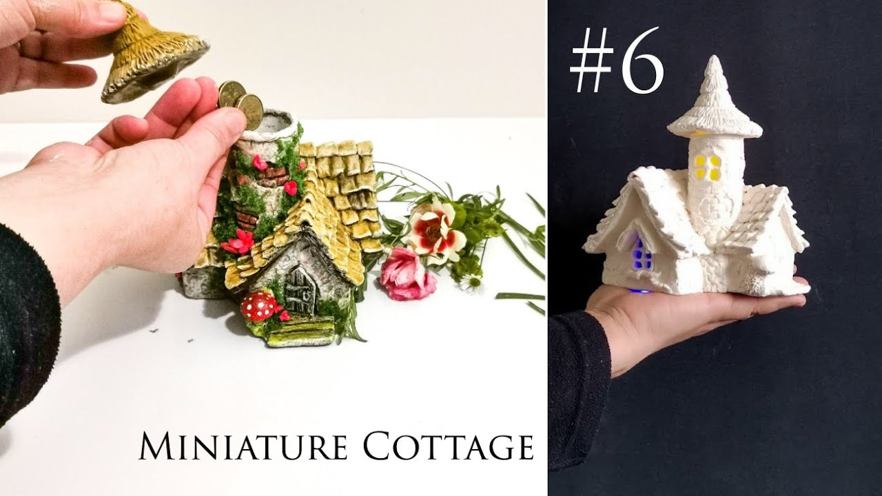 Miniature Fairy Cottage House No.6 - Craft DIY Idea - Air Dry Clay Tutorial