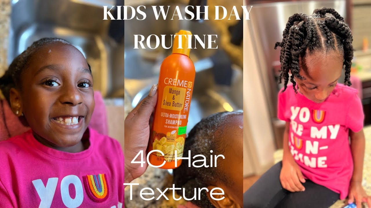 KIDS WASH + GO ROUTINE | 4C NATURAL HAIR #kidswashday #kidshairstyle #washdayroutine #4chair