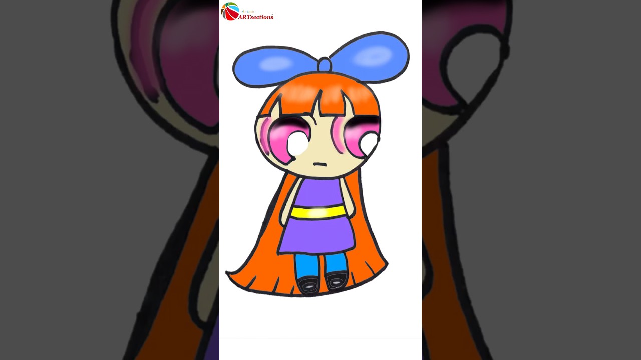 SUPER EASY DRAWING POWER PUFF GIRL - my stupid heart #shorts