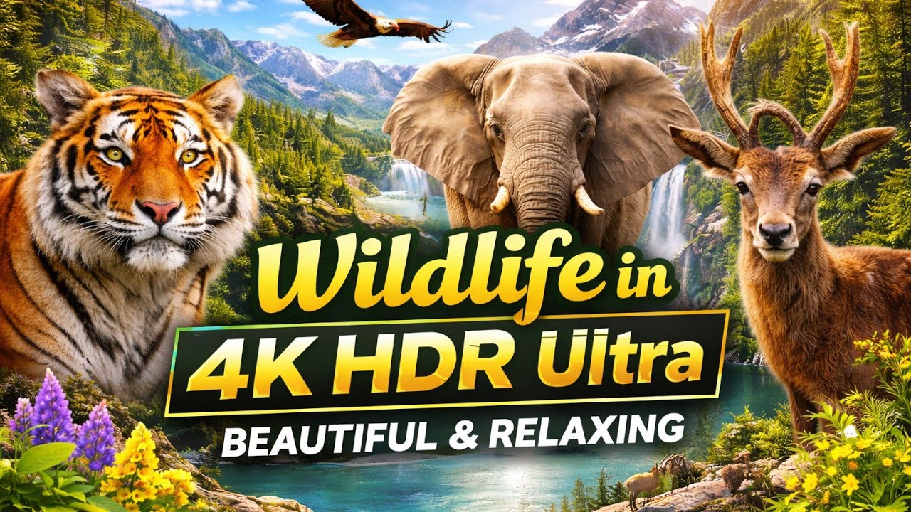 4K HDR Ultra Nature Video | Beautiful Mountains, Wild Animals & Peaceful Views | 4K VIDEO
