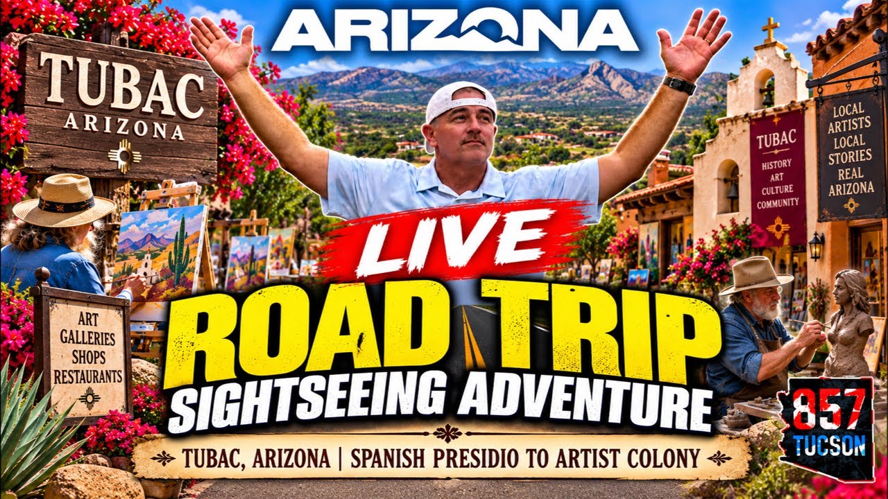 LIVE ROAD TRIP SIGHTSEEING TRAVEL VLOG -TUBAC, ARIZONA | SPANISH PRESIDIO TO ARTIST COLONY 857Tucson