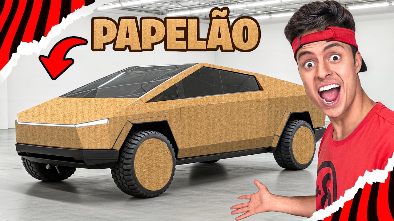 Personalizei meu CYBERTRUCK com PAPELÃO!