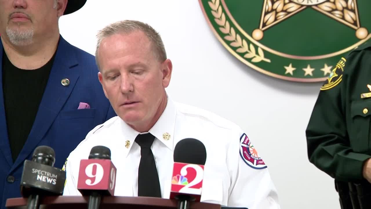 Officials give an update after Marion County Fire Rescue employees arrested