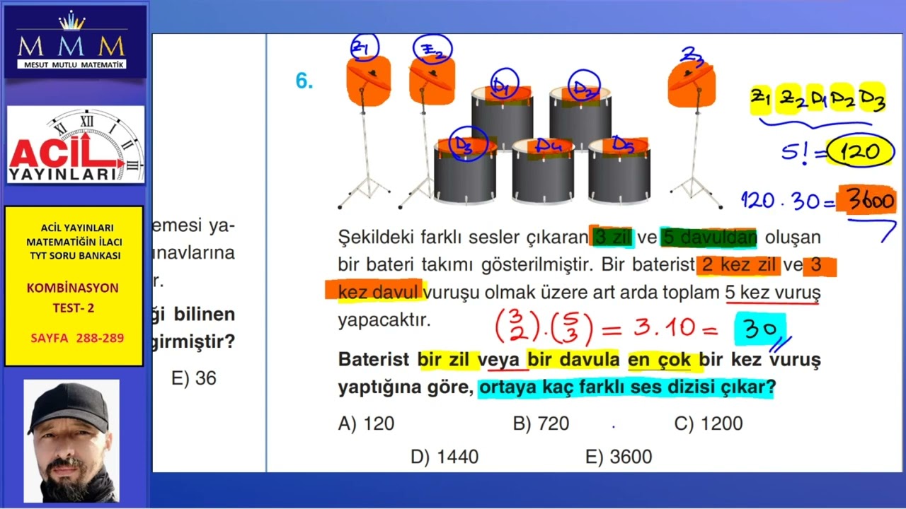 ACİL YAYINLARI MATEMATİĞİN İLACI TYT SORU BANKASI (Kombinasyon Test-2)