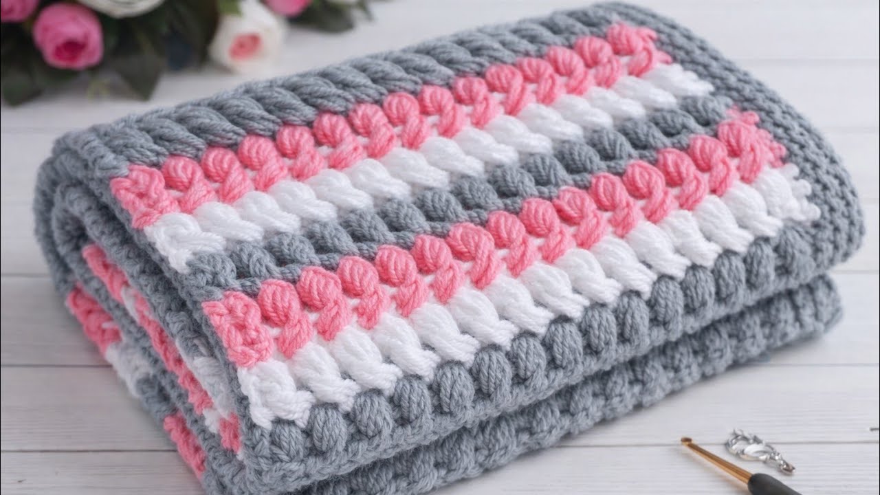 Baby Blanket Pattern #crochet #knitting #örgü #diy #handmade #tutorial #yarn #designer