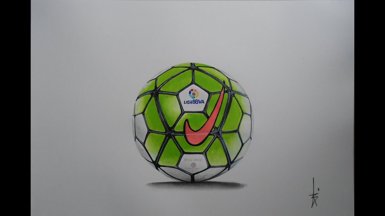 How to draw nike football league ball - speed painting
