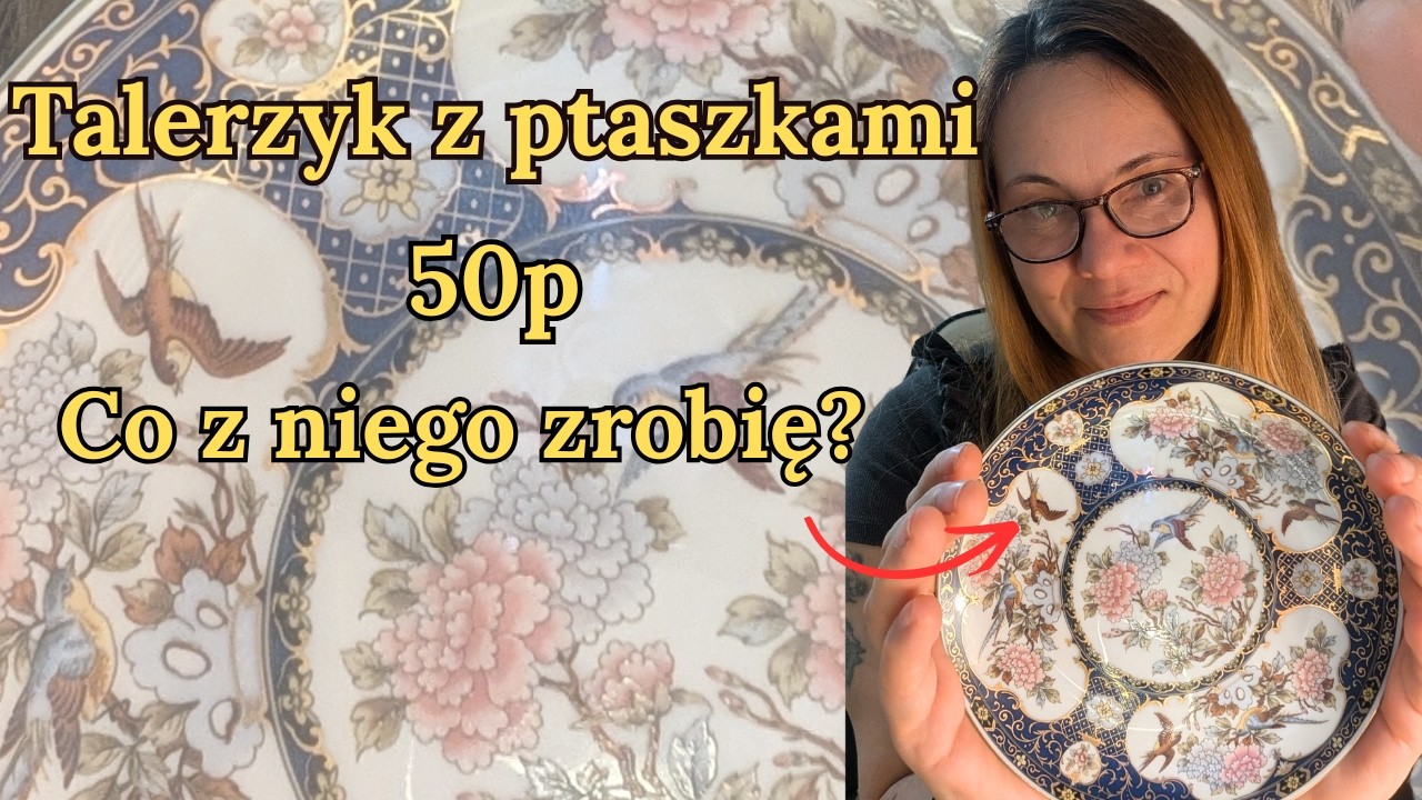 Znalazłam  talerzyk z ptaszkami za 50p ... zobacz co z niego zrobiłam