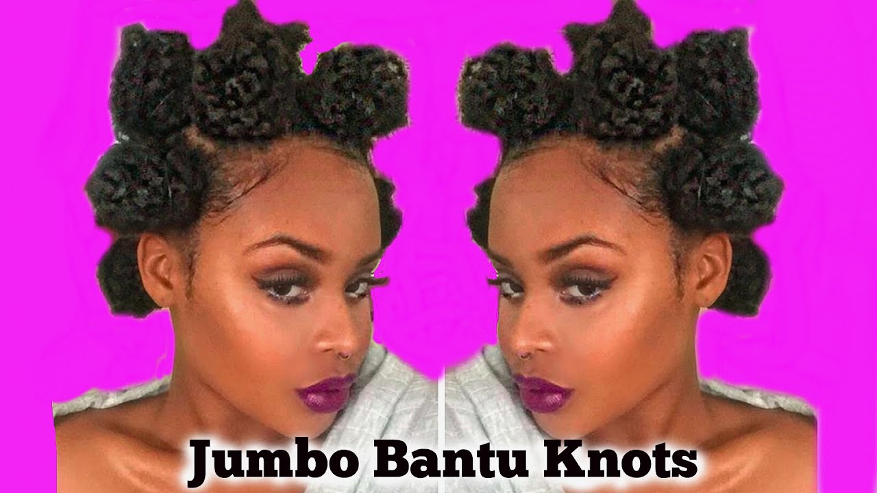 Jumbo Bantu Knots with Marley Braiding Hair| 4c Natural Hair