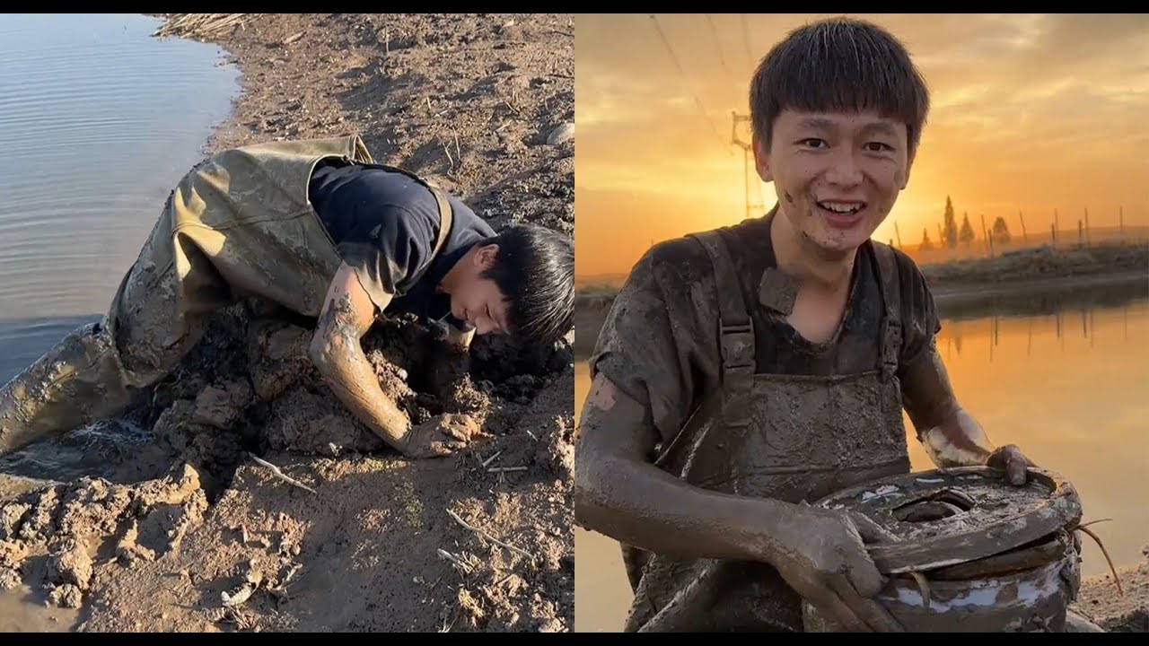 今天到粉絲家抓鳝魚，我從來沒搞過5斤重的鳝魚#搞笑 #咱村小结巴 #记录我的乡村生活 #大熱門 #fishing #真实生活