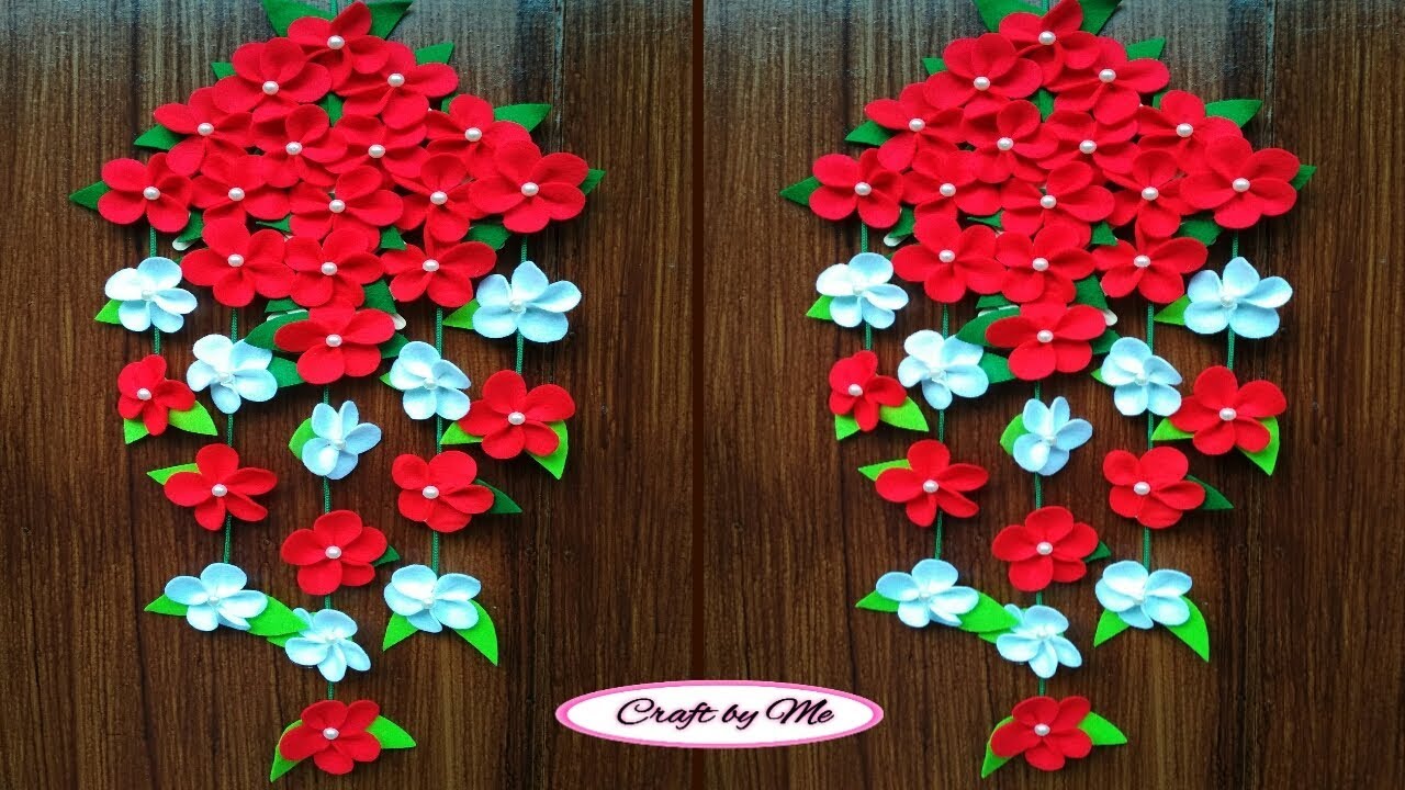 Cara Membuat Bunga Gantung dari Kain Flanel yang Mudah || Wall Decoration || Room Decor