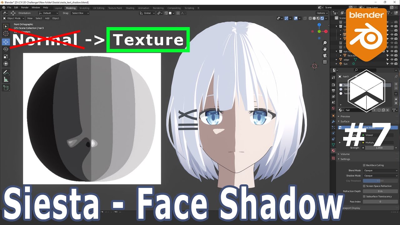 Blender Anime Face Texture Shadow ENG SUB | Nhij Quang