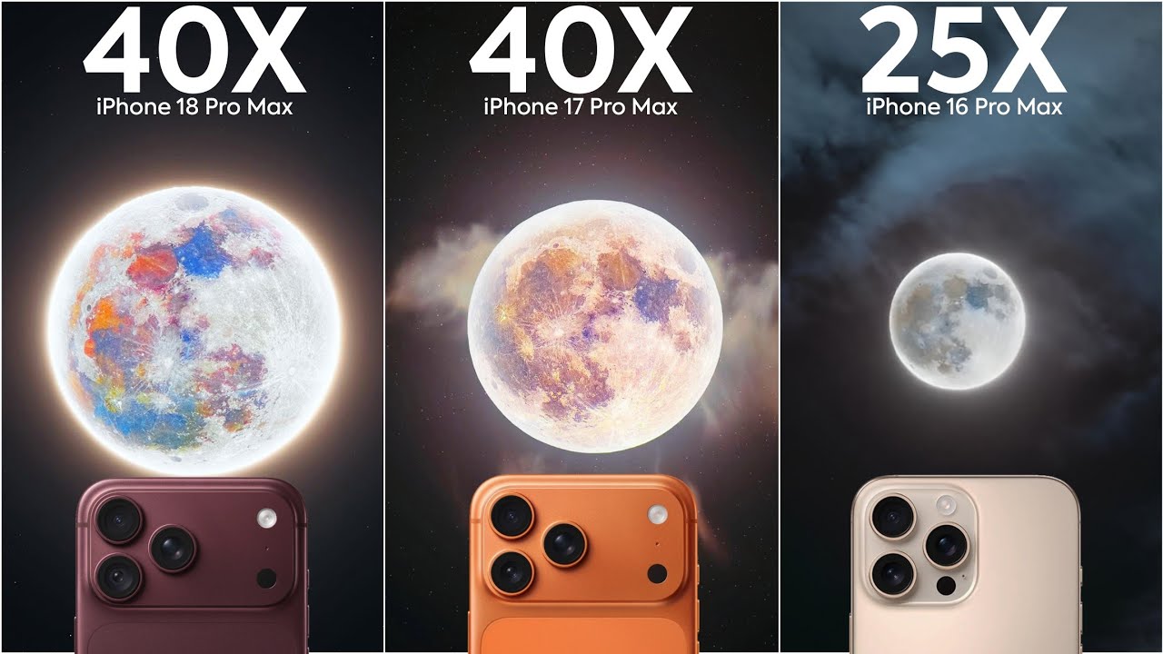 Сравнение зума в прямом эфире: iPhone 18 Pro Max против iPhone 17 Pro Max против iPhone 16 Pro Max