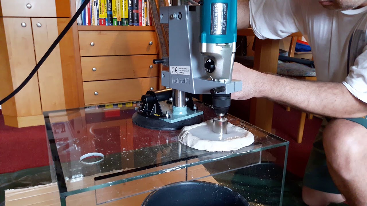 Glas bohren mit Diamantbohrkrone
