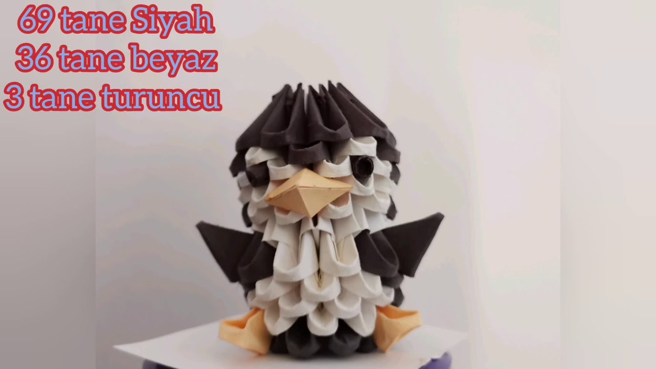 Kağıttan Penguen | 3D Origami Penguen Yapımı | Origami Penguin Tutorial