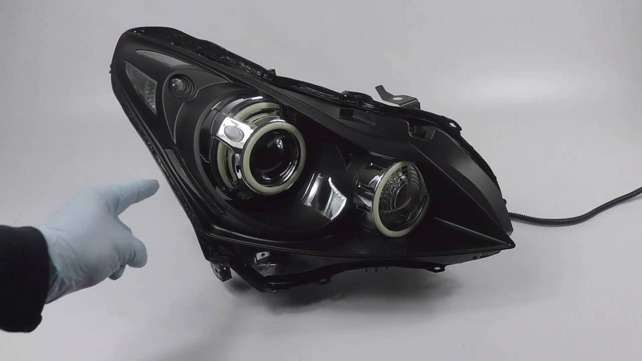 Infiniti G37 - Custom Headlights - Morimoto XSB Halos + Panamera Shrouds