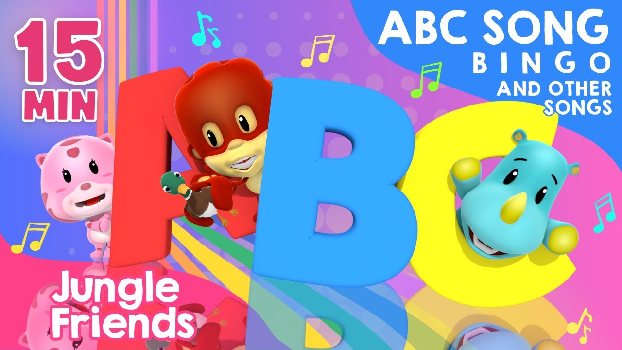 ABC Song, BINGO, and Other Songs - 15 Minutes of Jungle Friends Nursery Rhymes and Kids Song