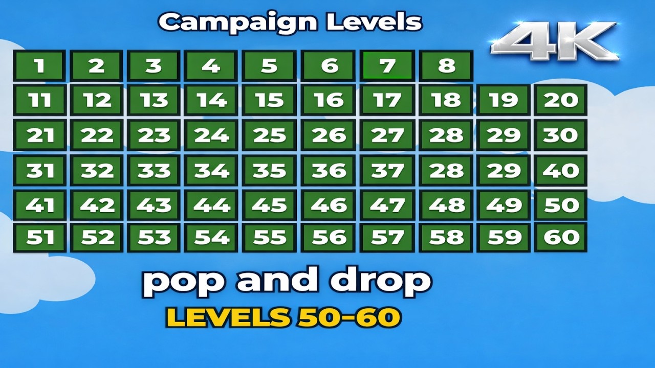 Roblox - pop and drop (LEVELS 50 TO 60) - [Full Walkthrough]
