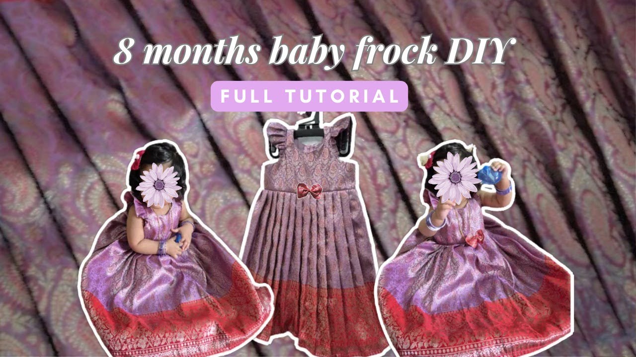 How to Stitch Baby Frock at Home | 8 Months Old Baby Dress Easy DIY | Full tutorial in kannada ✅️