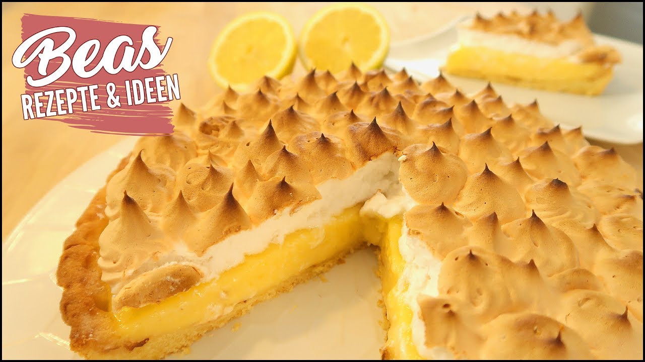 Zitronencreme Torte | Rezept mit zitroniger Baiserhaube | Lecker backen