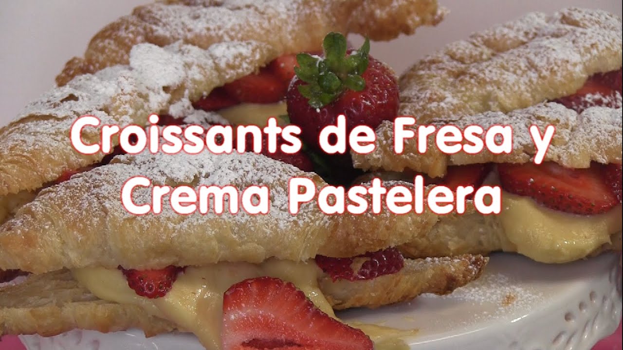 Croissants Fresa y Crema Pastelera