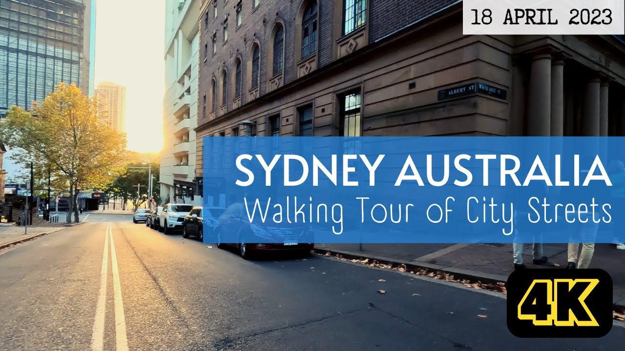 Sydney City Walking Tour ending with Sunset view - 18 April 2023 (4K)