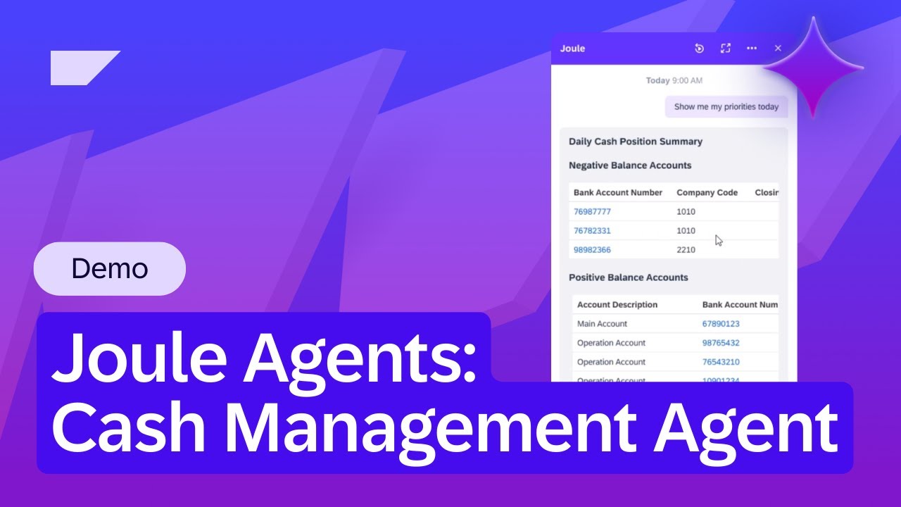 Joule Agents: Cash Management Agent | Demo