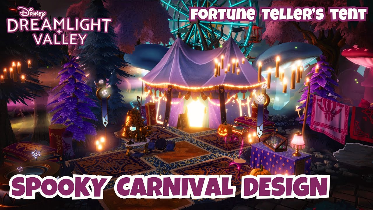 DISNEY DREAMLIGHT VALLEY HAUNTED HALLOWEEN CARNIVAL | Forgotten Lands Design | Fortune Teller&rsquo;s Tent