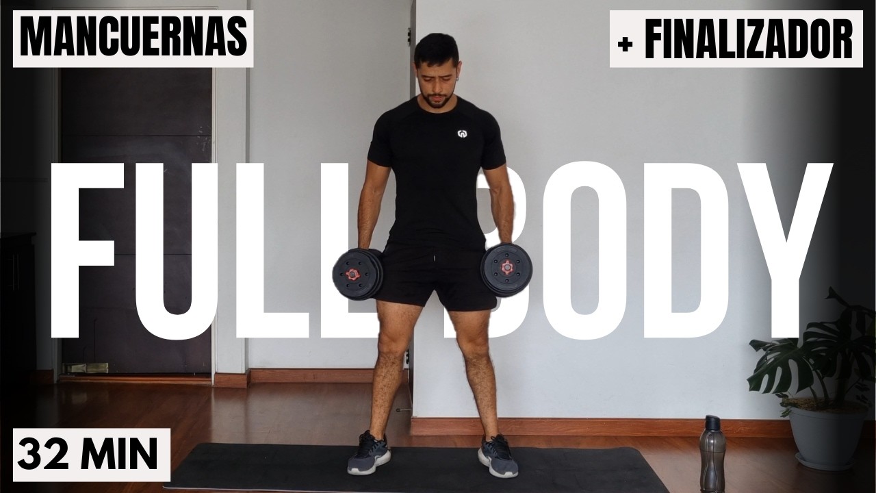 entrenamiento cuerpo completo FUERZA 💪 gana musculo y define con mancuernas 30 MIN
