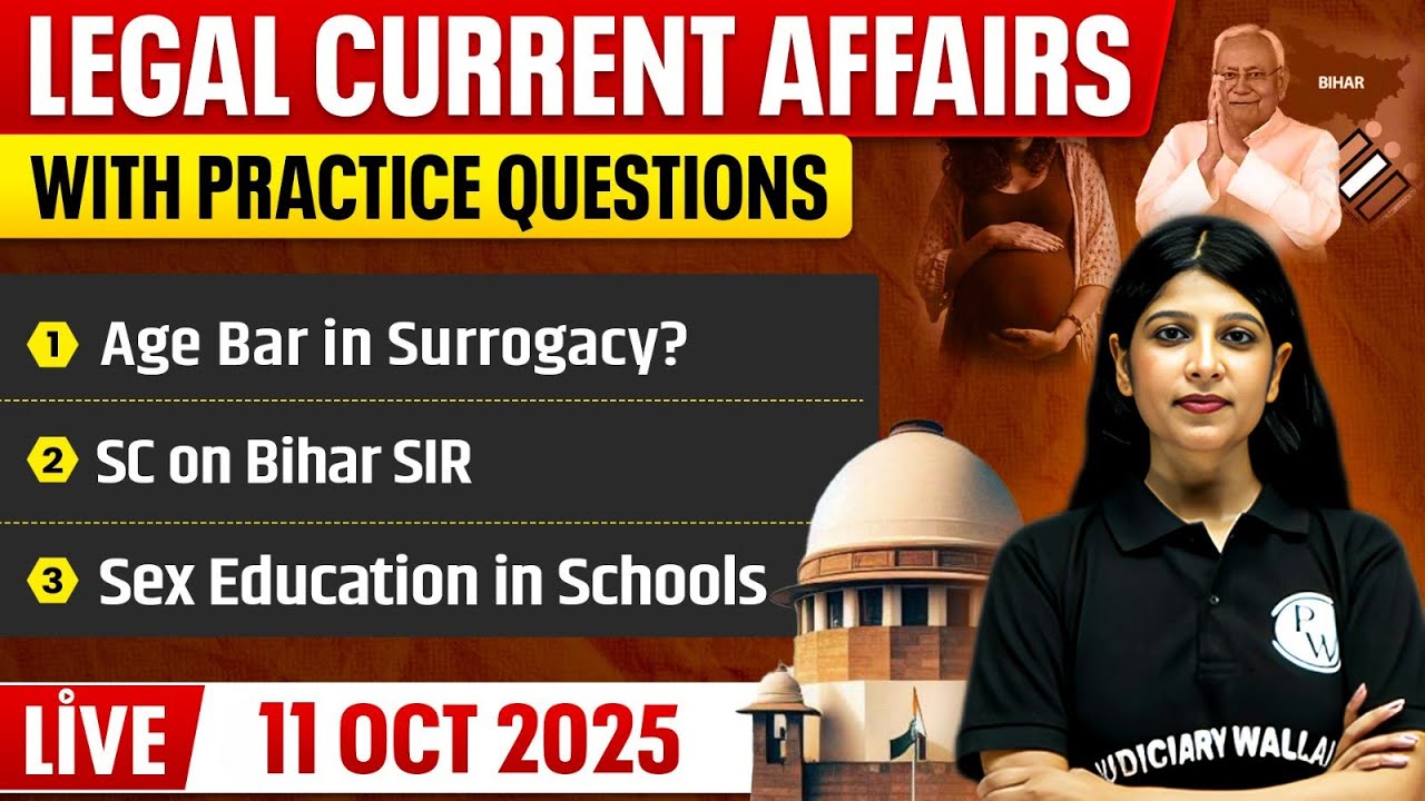 Legal Current Affairs Today | 11 October 2025 | Legal News | Judiciary/APO/ADA | Judiciary By PW