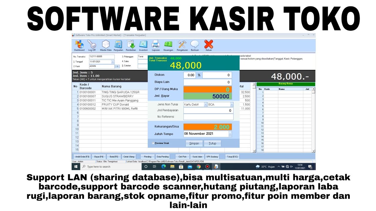 SOFTWARE KASIR TOKO UNTUK PC/LAPTOP