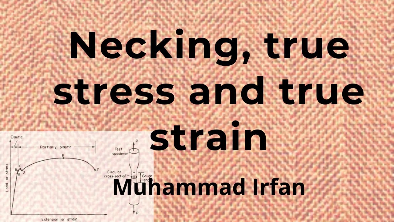 Difference between true stress and nominal stress, true and nominalstrain, necking,
