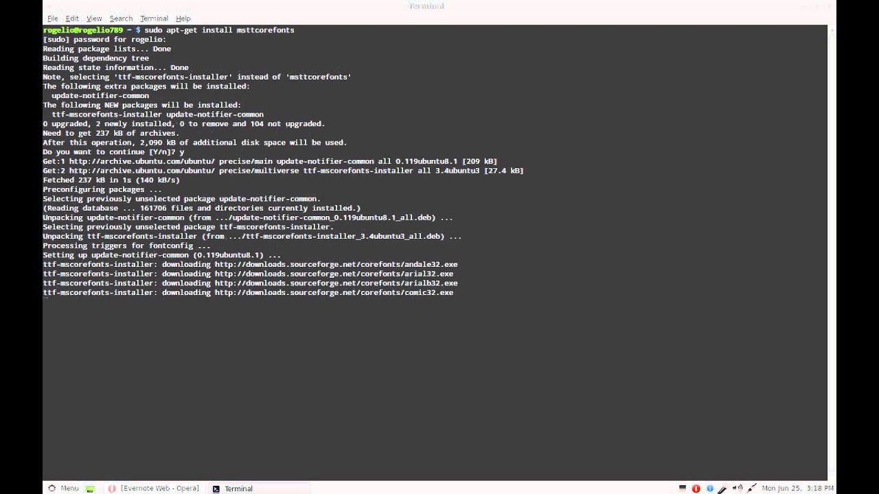 How to install Microsoft's TrueType core fonts on Linux