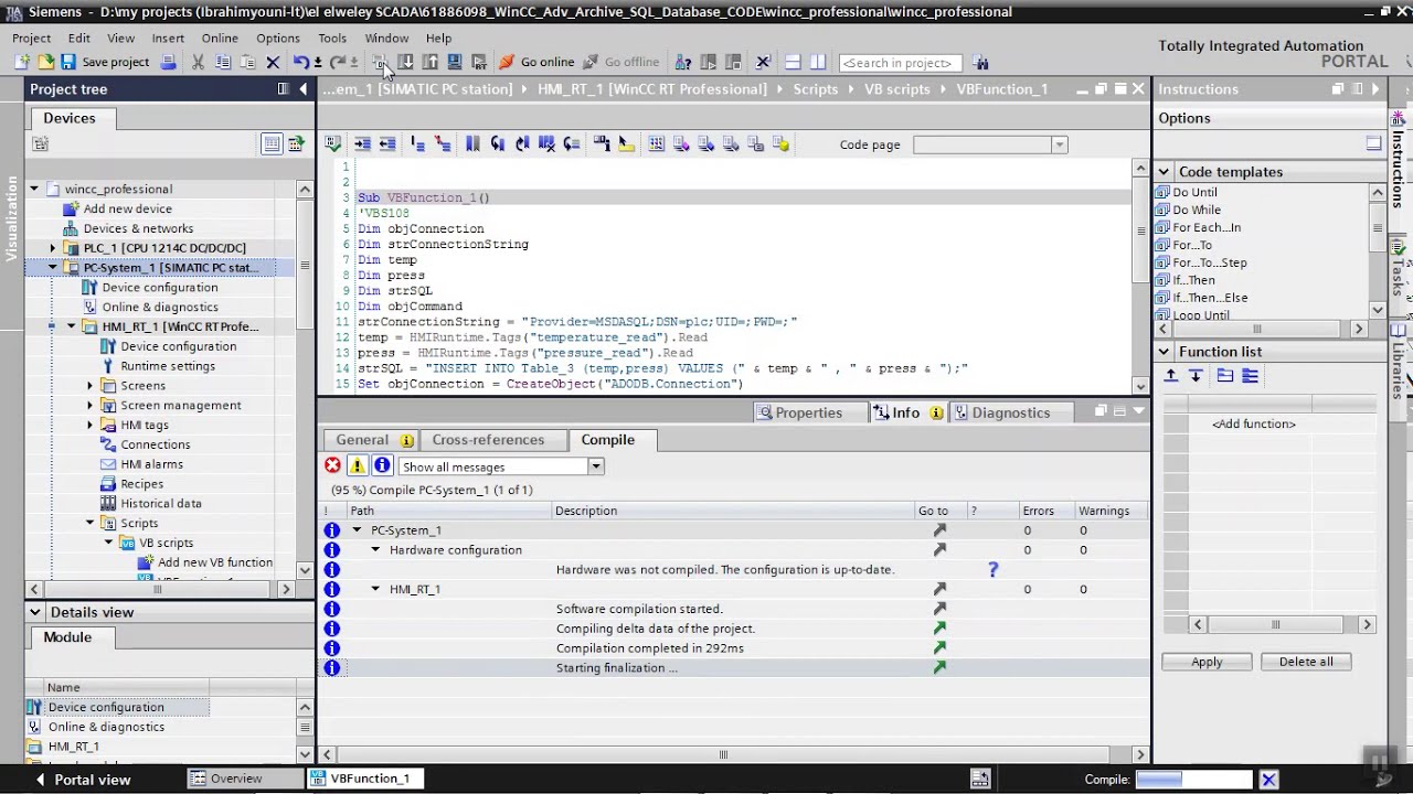 WINCC RT Professional V 15.1 || Access SQL server with ODBC database in TIA Portal